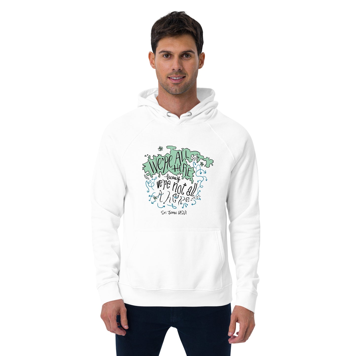 Unisex Ocean Currents eco raglan hoodie - 100% Cotton