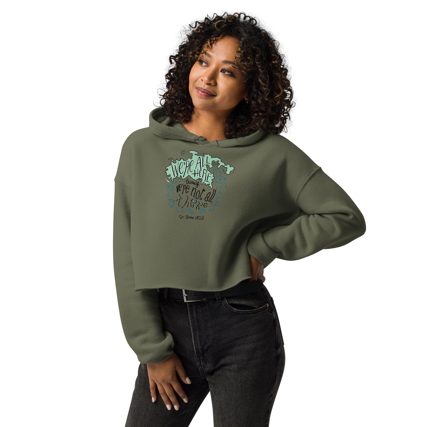 Ocean Currents Crop Hoodie